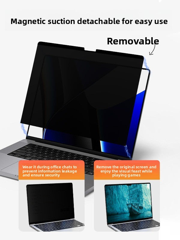 Magnetic anti-privacy film Removable protective film For MacBook Air Pro 11 "12" 13 "14" 15 "16" Neo A3404 A3426 A3427 A3428 A3429 A3449 A3448 A3434 A3403 A3186 A3402 A3401 A3112 A3185 A3114 A3241 A3113 A3240 Laptop accessories