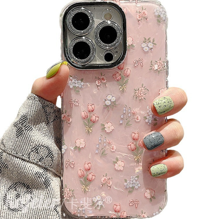 Accessories for summer fresh small floral shell pattern bracelet iphone15pro max mobile phone case Apple 14 new models