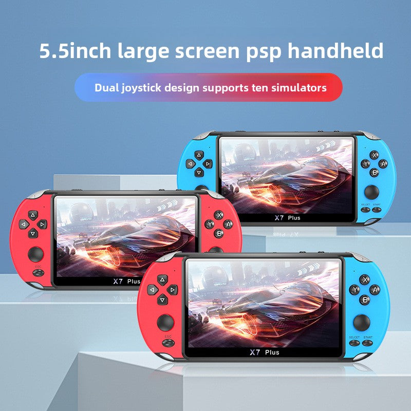 5.5" inch x7plus IPS HD Dual joystick 2000mAh rechargable gamepad games Handheld Game Player console retro nostalgic GBA handheld