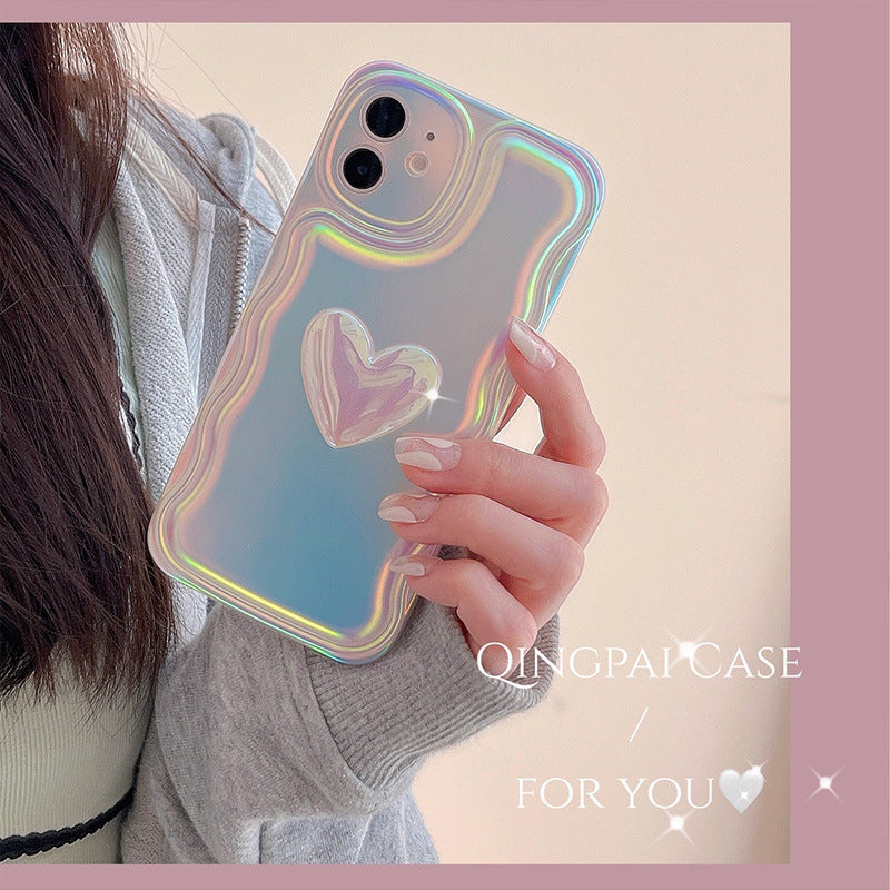 Accessories (Shipping fee not included) ins laser love for iphone14pro max new 13 apple 12 mobile phone case 11 Internet celebrity fairy