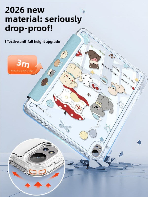 For Huawei matepad11.5 protective case air12 flat case acrylic 2026 new 115s buckle pro12.2 inch transparent 2023 with pen slot se10.4 soft light version Apple Rabbit Tablet Accessories