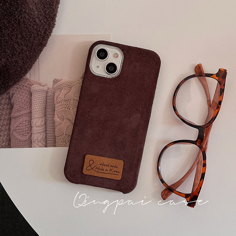 Accessories woolen brown for iPhone15 mobile phone case Apple 14 new 13 women's 12 Internet celebrities 11 trend 14promax