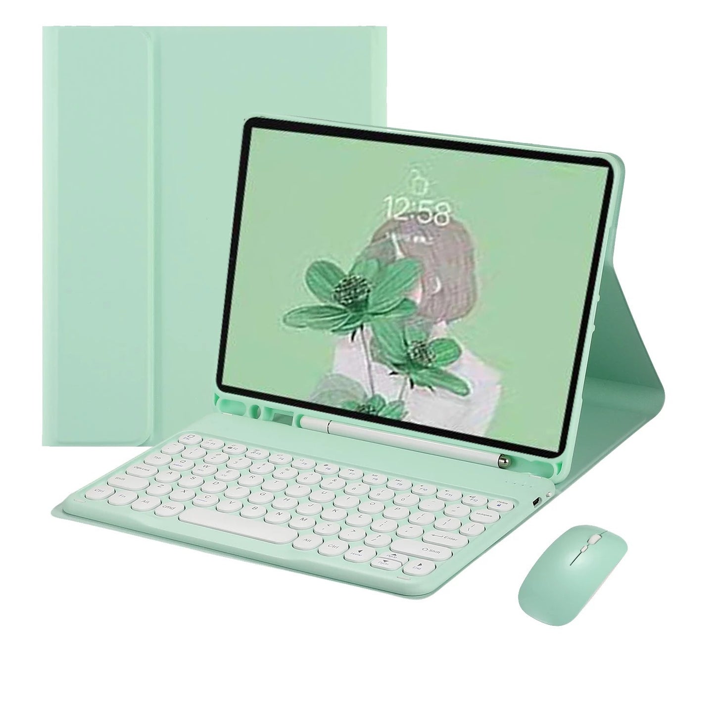 Applicable ipad10 Tablet Leather Case Bluetooth Keyboard Air4 Mouse 5 Set 10.2 Pen Slot Pro11 Protective Accessories