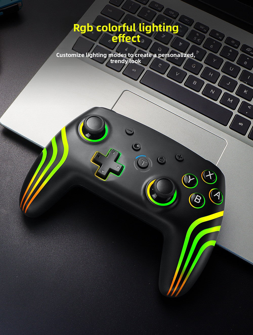 New NS PRO gamepad SWITCH Bluetooth wireless handle with six-axis somatosensory vibration RGB colorful lights