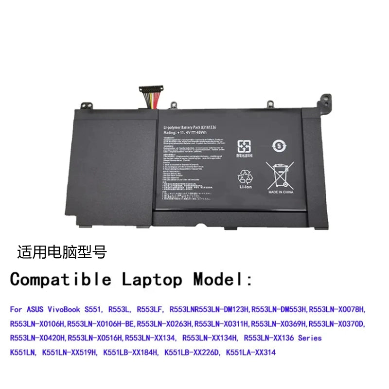 (Shipping fee not include)for for ASUS C31-S551 V551L R553L K551LN V551LA battery B31N1336