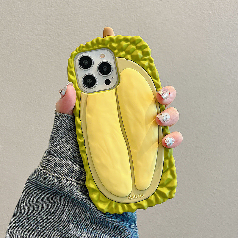 Accessories Summer three-dimensional fun durian for Apple 15 mobile phone case 2024 new iphone14pro women's 13 silicone