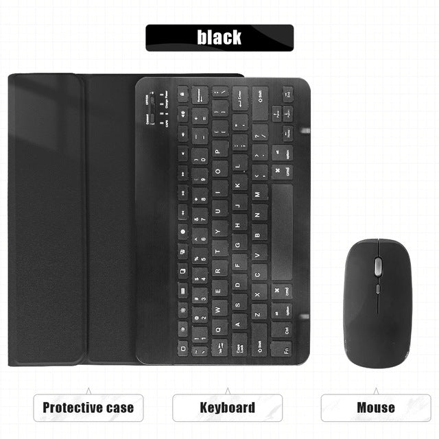 Applicable ipad 10th generation 2022 bluetooth keyboard leather case silicone pen slot Pro11 tablet Air4 protective case 5 mouse protective Accessories