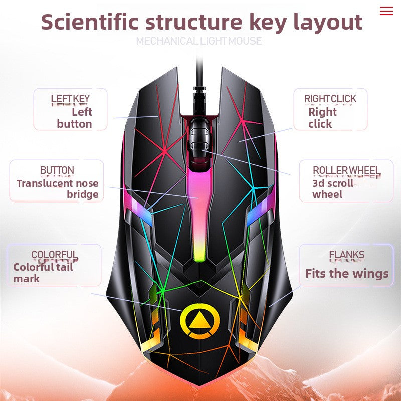 Silver Eagle G6 wired USB luminous mouse, gaming computer accessories, spot ebay