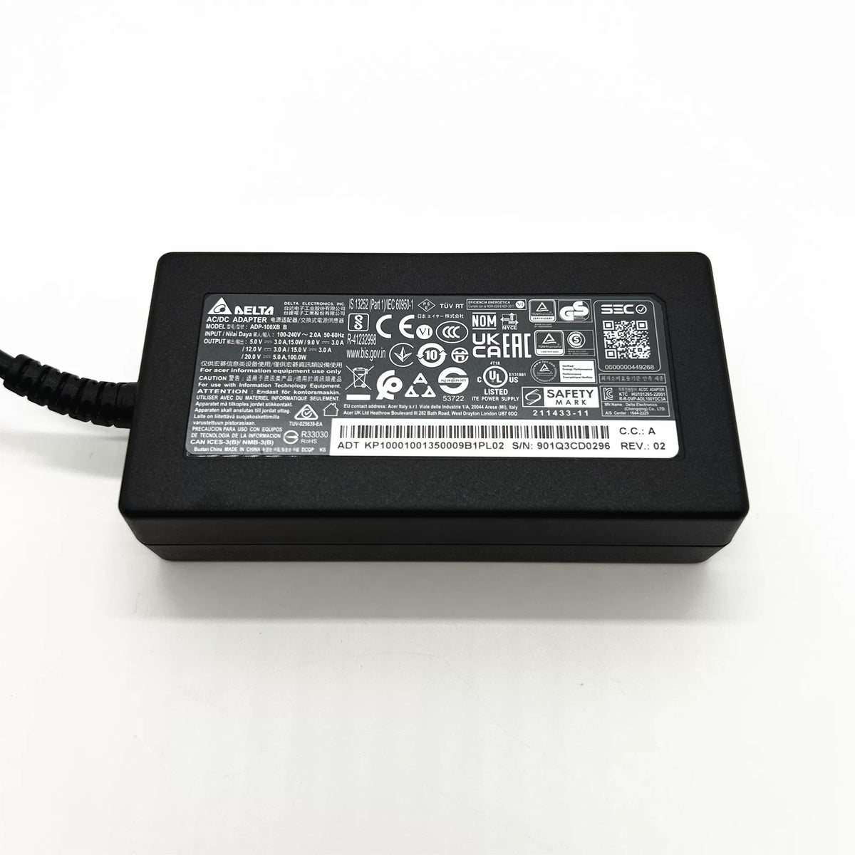 Genuine New Adapter ADP-100XB B 100W USB Type-C DELTA AC Adapter Charger for Acer Swift Go 14/16, Swift X S3 GO16 N23J2 ASUS TUF Dash 15 ROG series HP Envy Envy x360 Dell, Apple MacBook Pro Lenovo USB-C PD Acer laptop repair parts