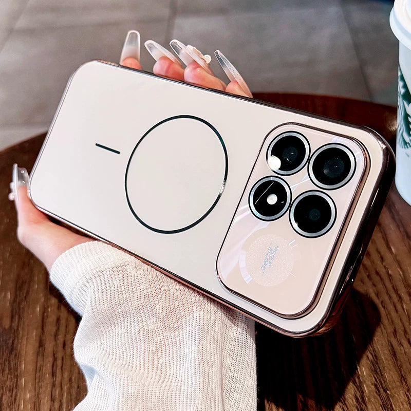 Laser thin ring For Redmi K100pro mobile phone case New k90 pro max integrated lens film all-inclusive protective case k80pro electroplated acrylic backplane case Phone Accessories