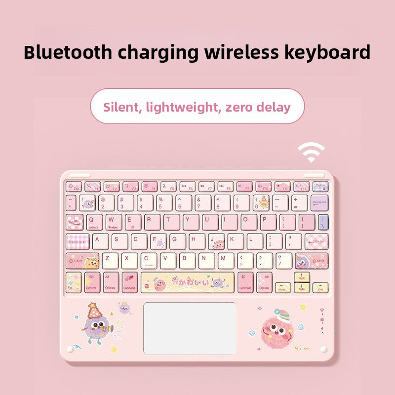 Wireless Bluetooth Keyboard Set For Apple Huawei Xiaomi Tablet PC Special External iPad Keyboard Mouse Set Office Silent No Delay Comfortable and Thin Little Monster Tablet Accessories