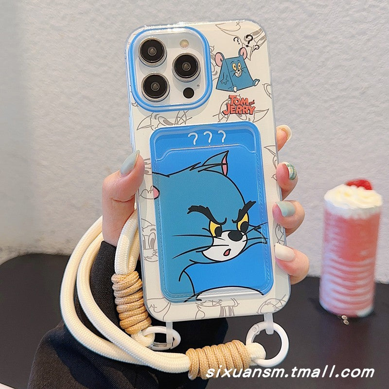 Accessories Cat and Mouse Card Case Card Case Suitable for Apple 14 Mobile Phone Case iPhone15promax Card Case 13 New