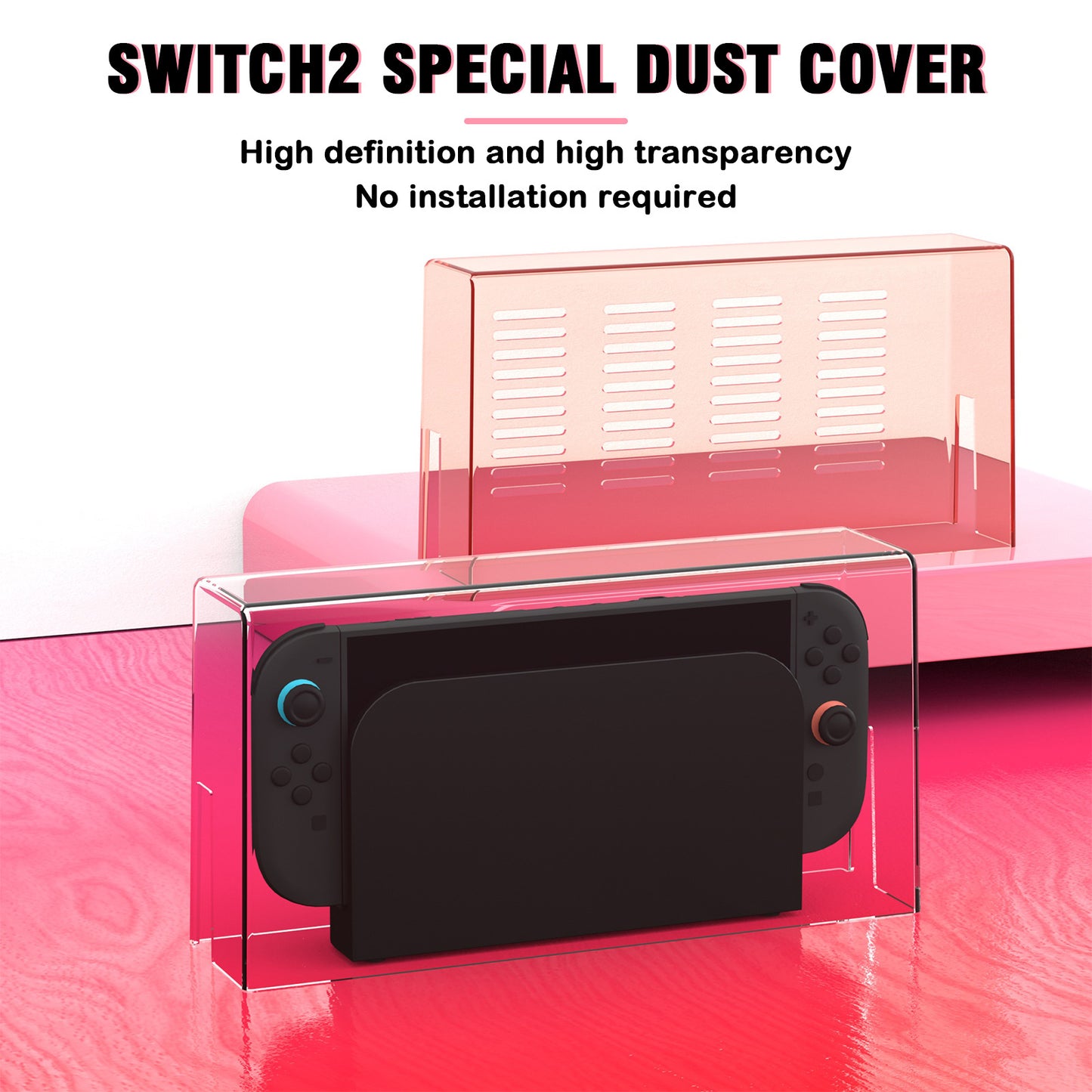 Suitable for Nintendo Switch 2 dust cover Switch 2 host transparent cover with heat dissipation hole storage box