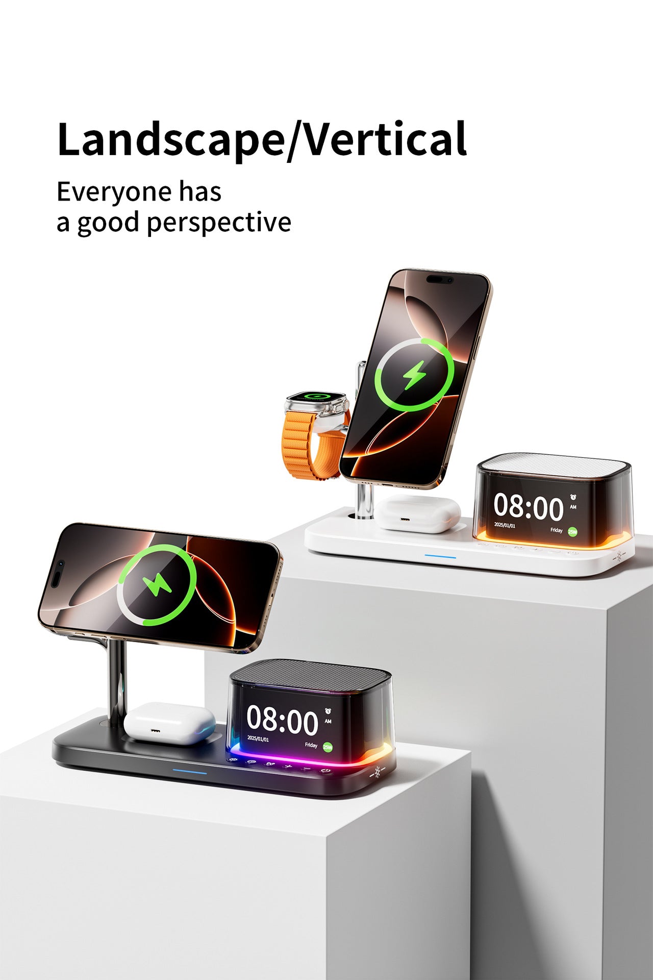 qi2.2 25w wireless charger semiconductor refrigeration wireless charging 3-in-1 bluetooth speaker wireless charging