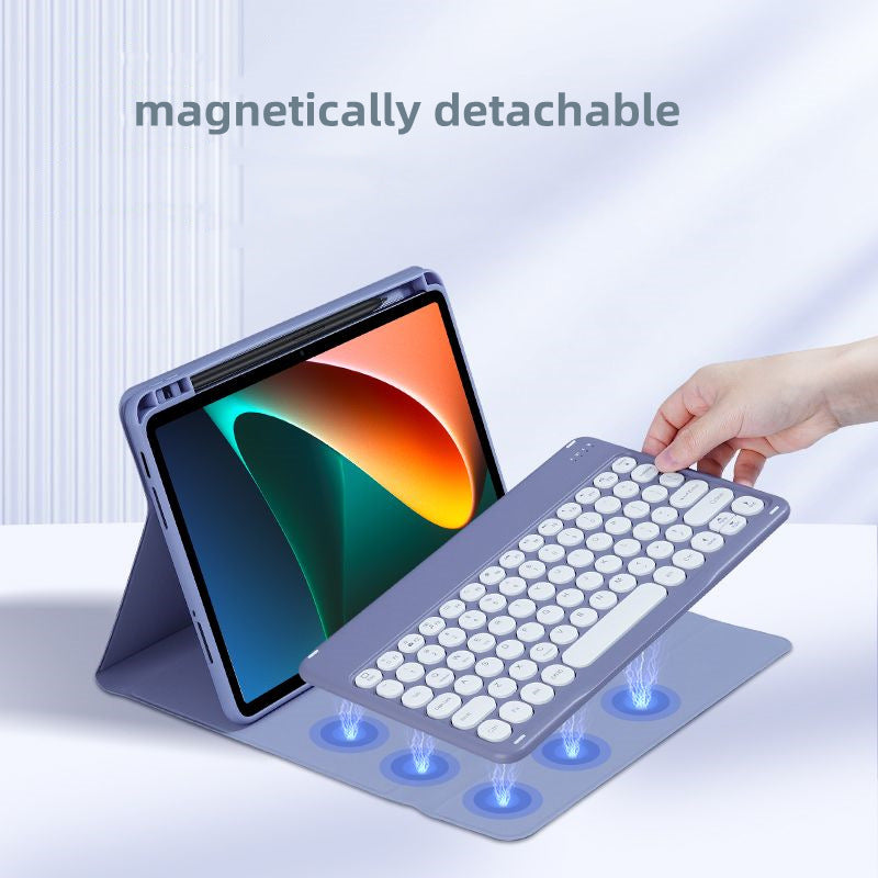 Applicable to 2023 Xiaomi Mi 6 Tablet 11-inch Bluetooth Keyboard Leather Case Xiaomi Pad5Pro Pen Slot Magnetic Protection Case Protective Accessories