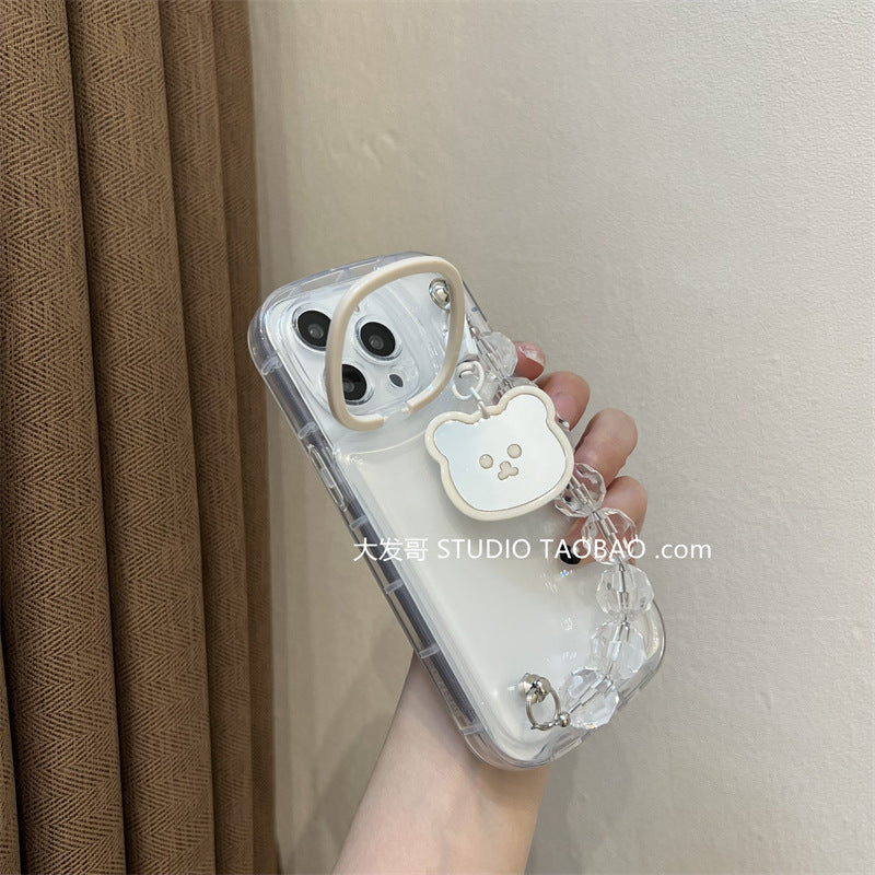 Accessories (Shipping fee not included) Cute transparent bear mirror 11 for Apple 14Promax mobile phone case 12 female 13pro Apple 13promax