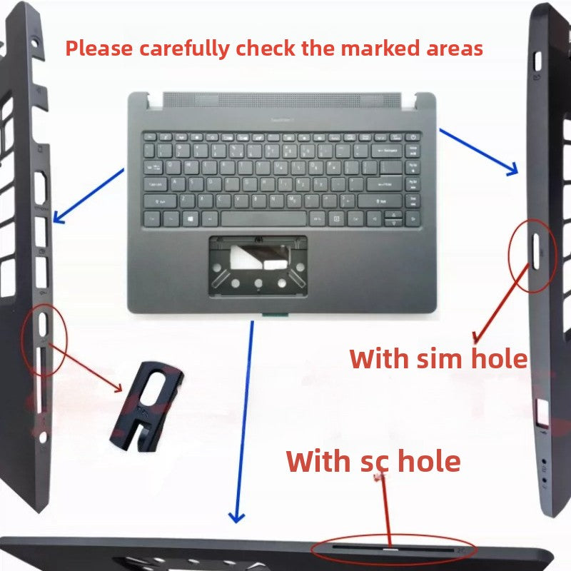 Cover case Keyboard For ACER TravelMate P214 P40 N19Q7 lcd back housing rear bezel top case palmrest upper keyboard bottom hinge cover Acer laptop repair parts