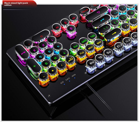 Silver Sculptor Summoner Real Mechanical Keyboard, Interchangeable Axis Gaming Blue Axis Gaming Punk Wired USB