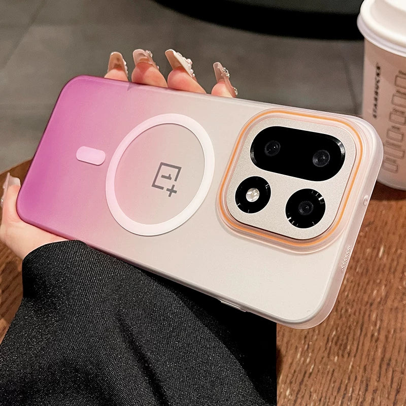 For OnePlus 15 mobile phone case 1 + ace6 new gradual change matte onePlus ultra-thin 1 + 13t protective case 1 + 15 anti-drop all-inclusive 15 magnetic suction fast charging advanced women's hard case Phone accessories