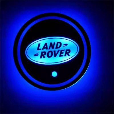 (Free shipping) Full brand Car LED light water coaster Colorful water coaster Car atmosphere light USB charging Non-slip mat