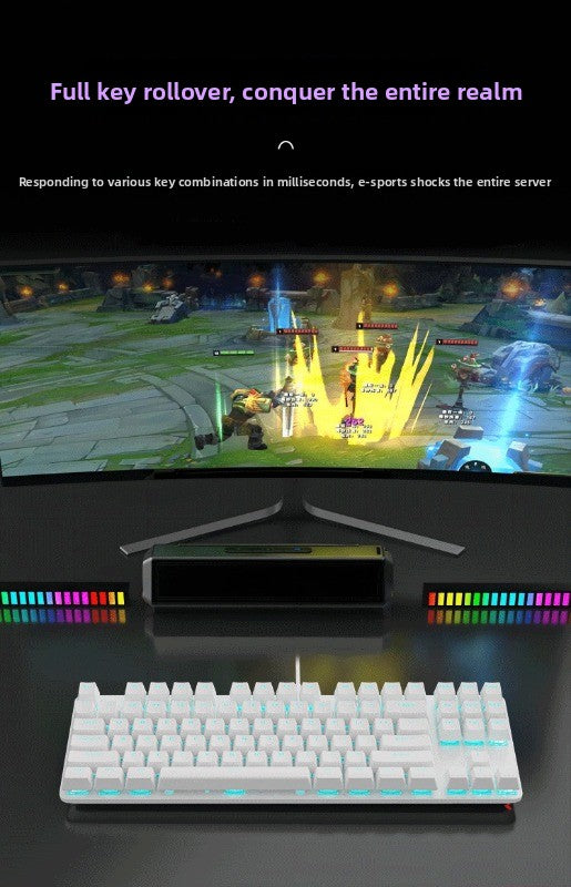 87-key true mechanical keyboard with mixed light RGB plug enhances the appearance level and is suitable for e-sports, office games and other uses