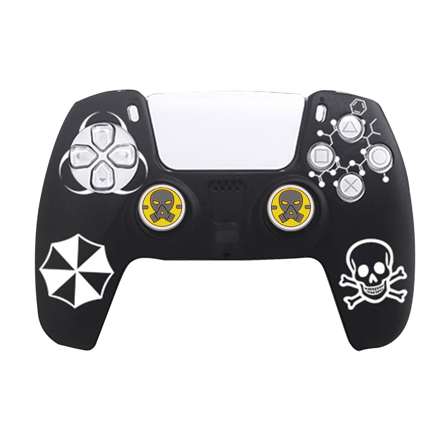 PS5 gamepad protective cover Halloween pattern element handle silicone cover non-slip and dust-proof, including 2 silicone caps