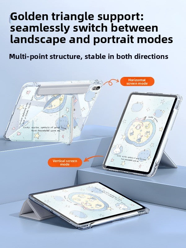 For Huawei matepad11.5 protective case air12 flat case acrylic 2026 new 115s buckle pro12.2 inch transparent 2023 with pen slot se10.4 soft light version Apple Rabbit Tablet Accessories