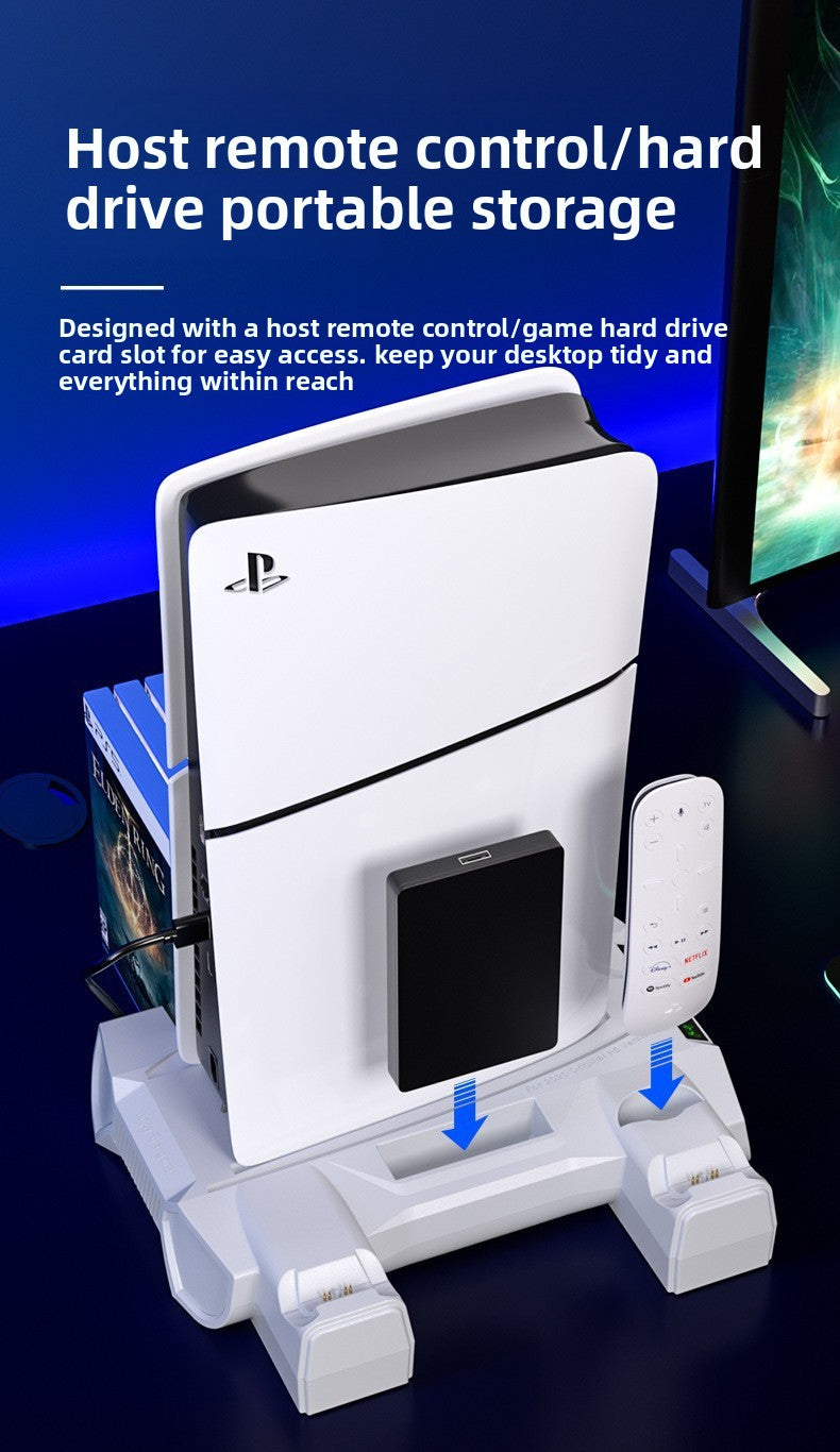 PS5 host universal multi-function heat dissipation charging base PS5 handle double seat charging earphone disc storage rack