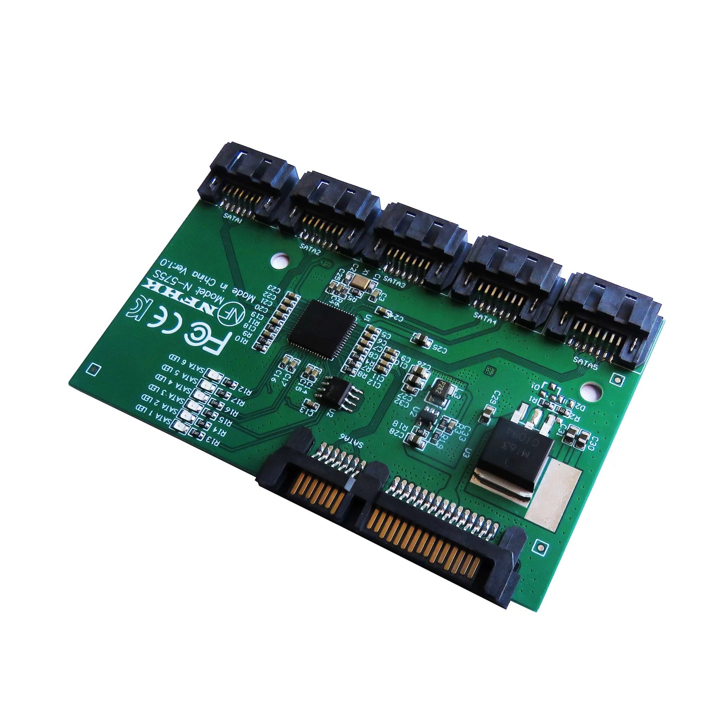 JMB575 One SATA to 5 SATA3.0 expansion card adapter card, can not be connected to the main board SATA port Repair Tools