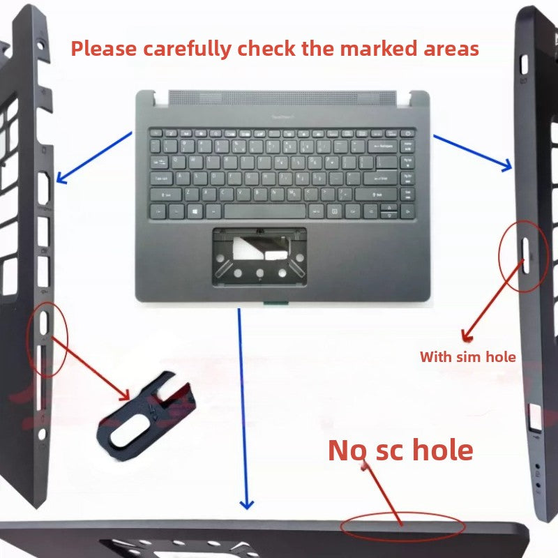 Cover case Keyboard For ACER TravelMate P214 P40 N19Q7 lcd back housing rear bezel top case palmrest upper keyboard bottom hinge cover Acer laptop repair parts