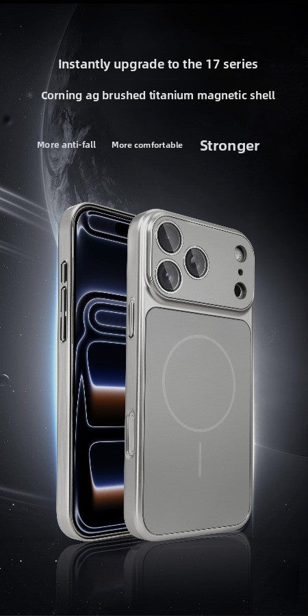 Large window magnetic suction for iPhone iPhone18ProMax magnetic suction model 17Pro simple advanced 16 with lens film 15 all-inclusive hard case 14/13 business style Phone accessories