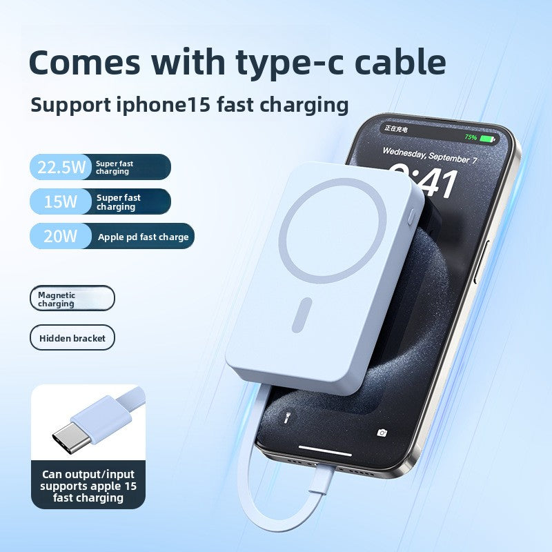 Magsafe magnetic power bank 22.5W fast charging mini with cable mobile power supply