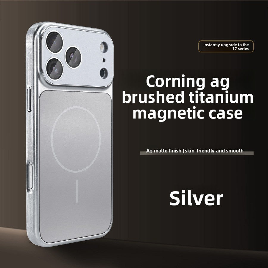 Large window magnetic suction for iPhone iPhone18ProMax magnetic suction model 17Pro simple advanced 16 with lens film 15 all-inclusive hard case 14/13 business style Phone accessories