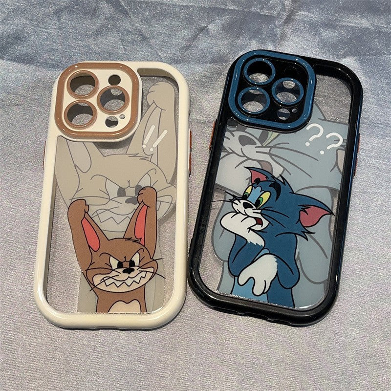 Accessories Fun Tom Cat iPhone15 Phone Case Couple Jerry Mouse iPhone14ProMax Protection 13 Anti-drop Female