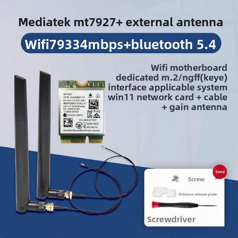 Wifi card for MT7922/MT7925/MT7902 WiFi6 WiFi6E MediaTek AW-XB604NF MT7921K MT7927 MT7922A22M MT7902 MT7925B22M RZ616 RZ608 RZ717 RZ608 0C011-00300100 0R5DHJ Wireless network interface card Bluetooth 5.4 Laptop Desktop AMD