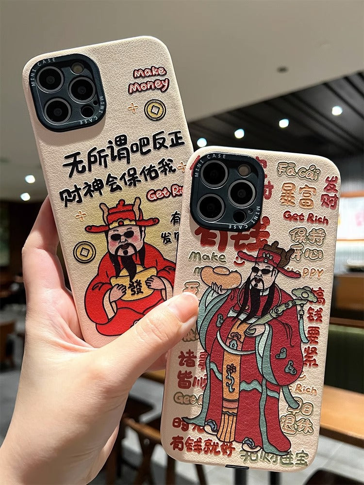 Accessories for Apple 15 mobile phone case iPhone14promax Geely God of Wealth Bless 13 Pro Chinese style creative text