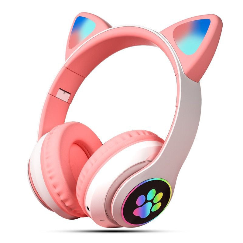 Accessories Cat Ear Luminous Headset STN-28 Girls' Cute Gaming Wireless Headset Bluetooth Headset