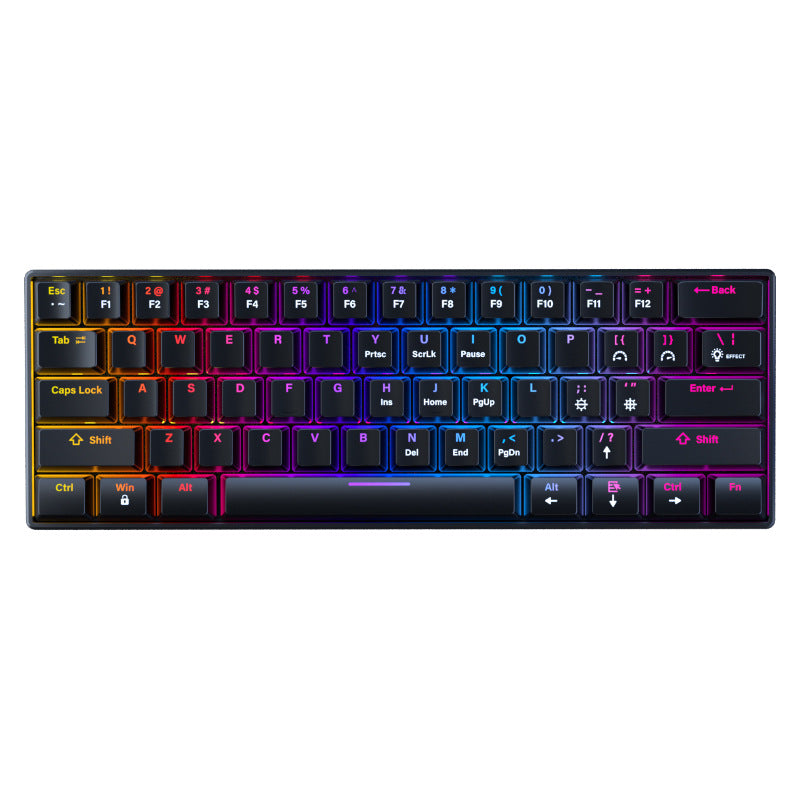WRK61 Mechanical Keyboard RGB Mixed Light Green Axis Mouse Macro Gaming Keys Computer