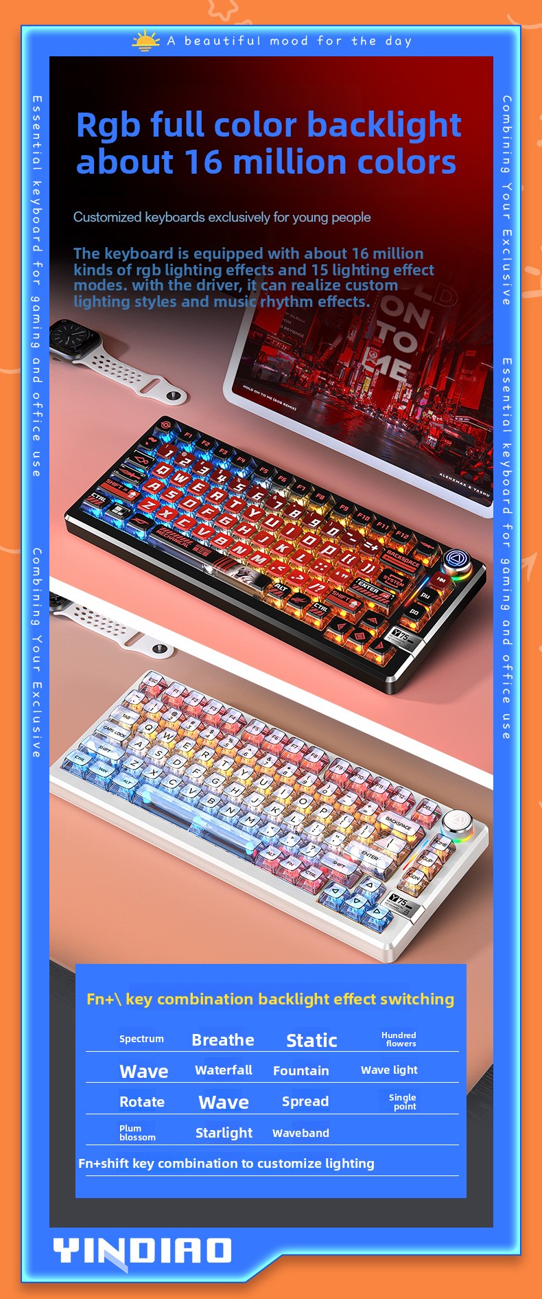 Silver carving Y75Pro aluminum tuo tuo Bluetooth wireless three-mode mechanical keyboard e-sports game computer metal wired kit