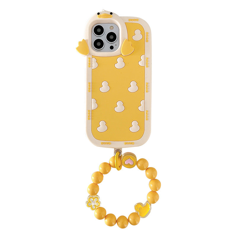 Accessories Cute cartoon duck for iPhone14promax iPhone 13 case 11 silicone 12 bracelet plus female