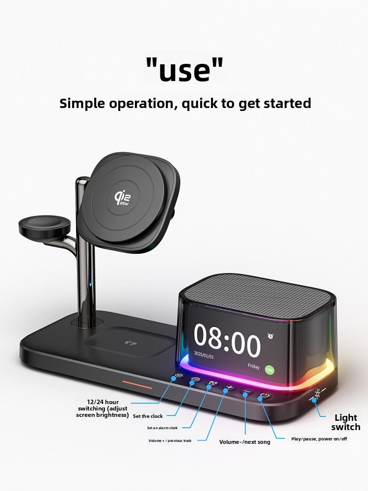 Qi2.2 Magnetic 3-in-1 wireless charger 25W is suitable for Apple mobile phone Bluetooth audio multi-function wireless charging