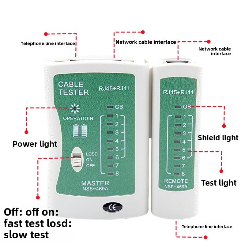 RJ45 RJ11 Cable Tester crystal head network cable tester multi-function line check RJ11 telephone detector line tester network line tester repair tools