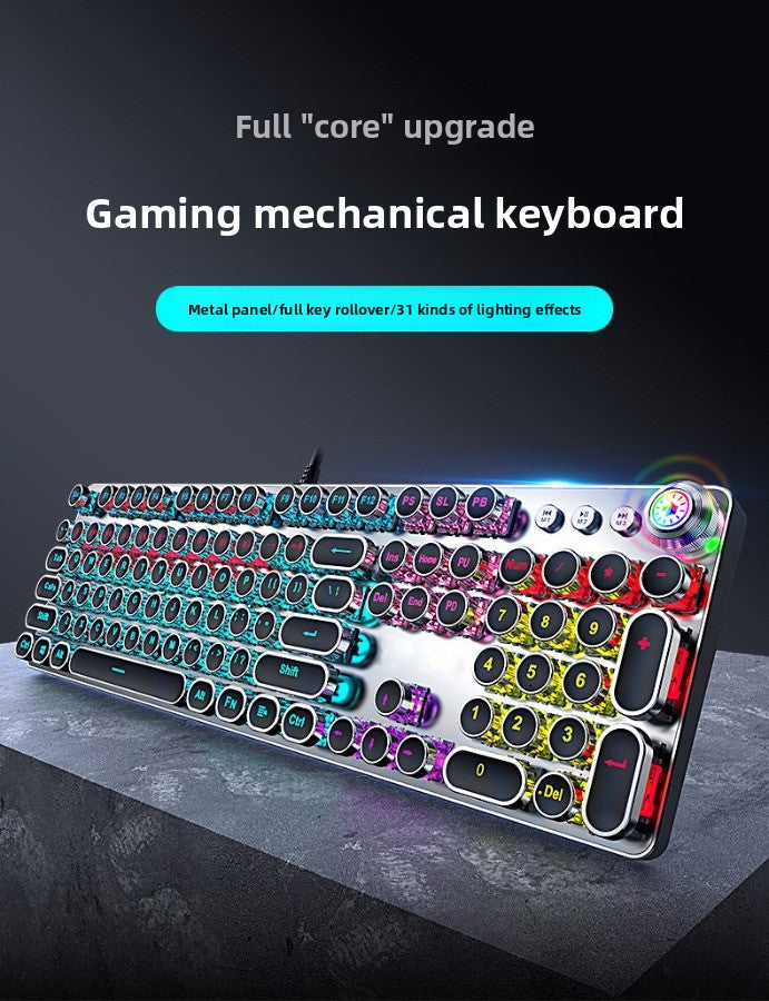 E-sports wired mechanical keyboard Metal keycap Mechanical axis keyboard and mouse headset Punk game keyboard and mouse