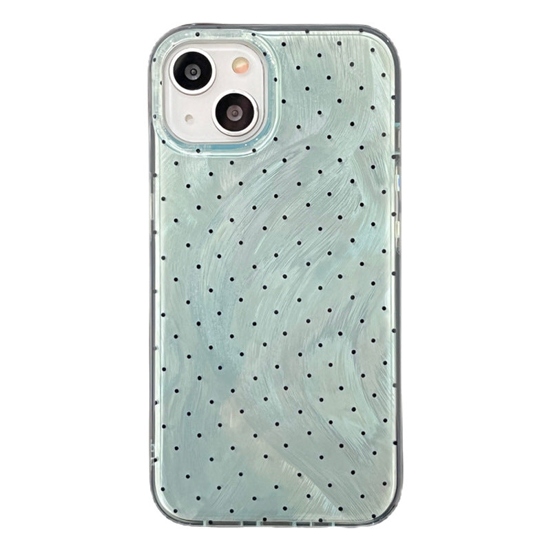 Accessories Premium fresh blue-green laser polka dots for Apple 15promax mobile phone case iphone13 new 12 trendy