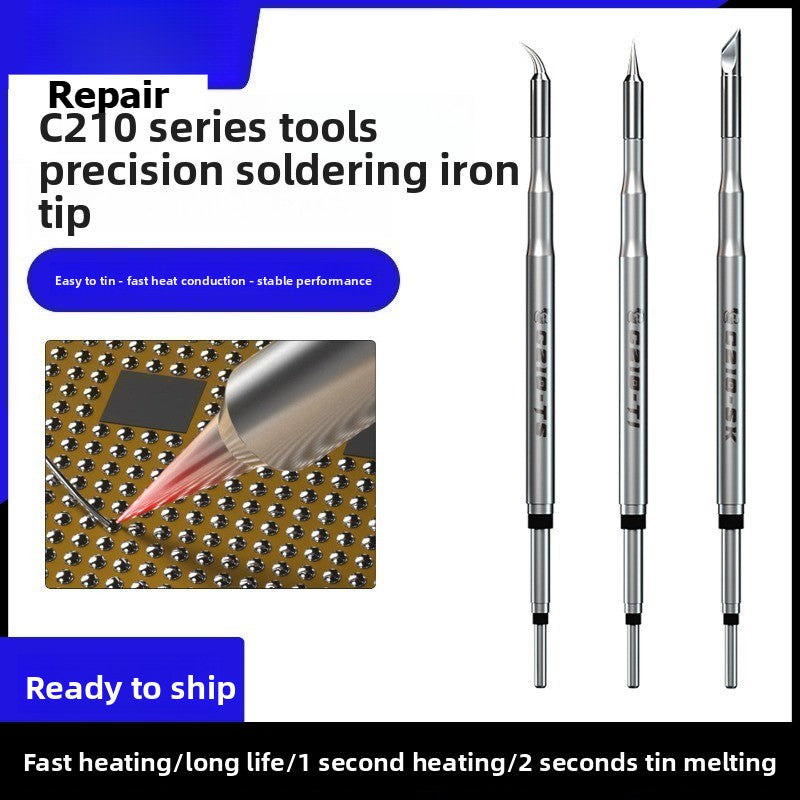 210 soldering iron head, universal T26 head, welding table C210 heating core soldering iron tip straight tip scimitar head repair tools