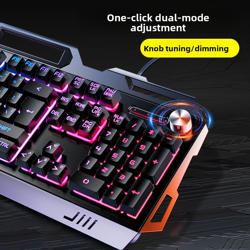 Silver Carving V2G5 Mechanical Feel Metal Keyboard Mouse Headset Three-piece Set USB Wired Gaming Computer Accessories