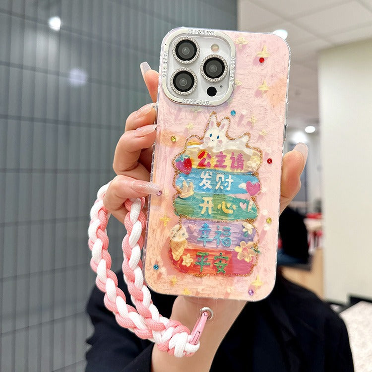 Accessories Princess please get rich Apply to Apple 15promax mobile phone case iPhone14 protective case 13 new cute