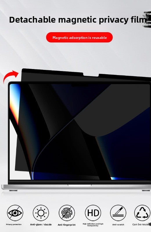 Magnetic anti-privacy film Removable protective film For MacBook Air Pro 11 "12" 13 "14" 15 "16" Neo A3404 A3426 A3427 A3428 A3429 A3449 A3448 A3434 A3403 A3186 A3402 A3401 A3112 A3185 A3114 A3241 A3113 A3240 Laptop accessories