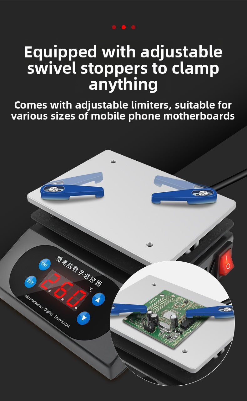 Constant temperature heating station, mobile phone repair, screen removal, LED lamp bead removal and soldering station, heating plate welding BGA preheating station