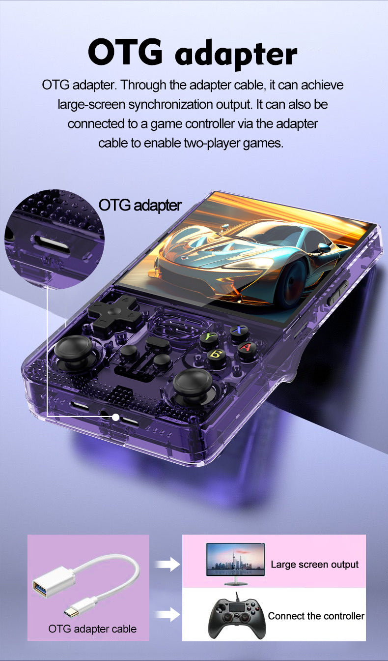 4" inch R39MAX IPS HD 64G 128G Linux Dual 3D joysticks RGB 3500mAh OTG rechargable games Handheld Game Player console